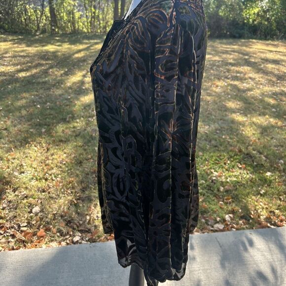 Chicos velvet burnout design beaded tunic top size 3 - Picture 4 of 9